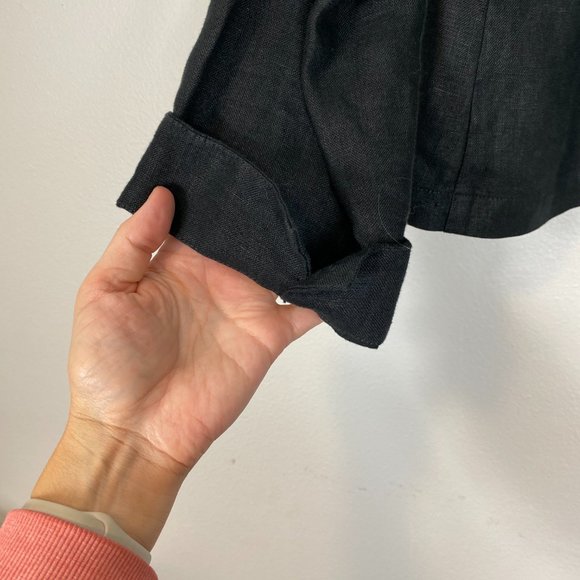 Eileen Fisher Black Blazer Linen Jacket - Picture 6 of 10